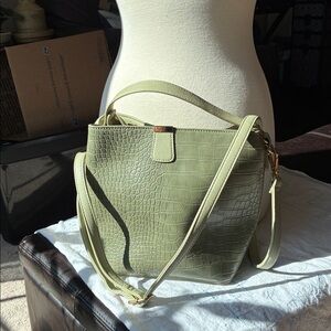 Chic Sage Textured Crossbody Bag